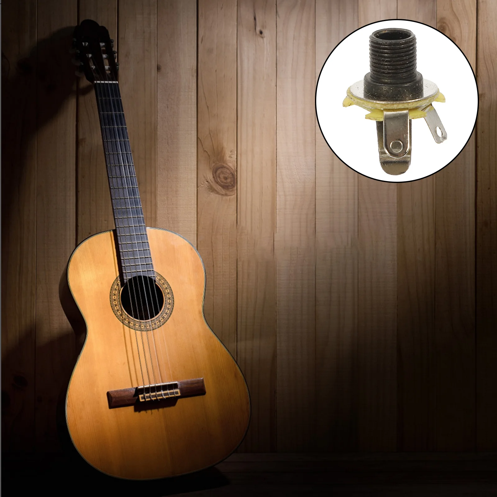 2 قطعة مقبس الغيتار الكهربائي 6.35 مللي متر الناتج المدخلات لوحة مقابس جبل المعادن أنثى جاك ل باس استبدال الغيتار الملحقات