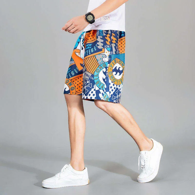 Pantalones cortos de estilo veraniego para hombre, pantalones cortos de playa transpirables de secado rápido, holgados e informales con estampado