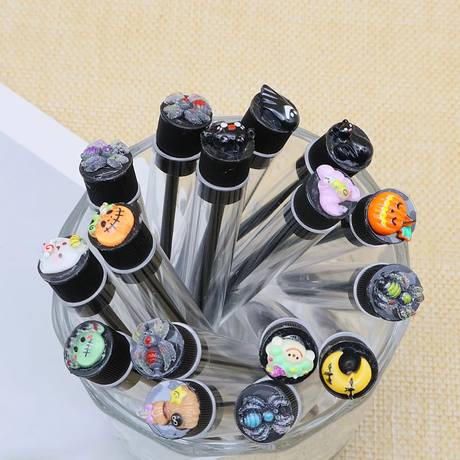 Brosse à cils jetable avec Tubes, 50 pièces, pour noël et Halloween, peigne à Tube Transparent
