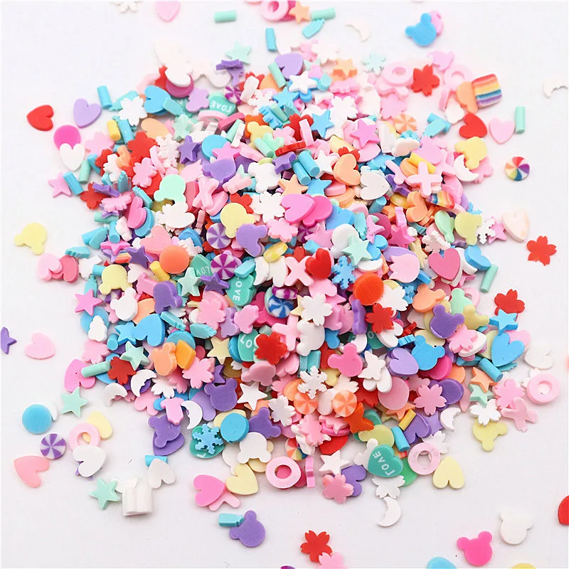 20g Mix Color Polymer Clay Slices Sprinkles Candy Star Heart Flower Soft Hot Clay DIY Crafts Slime Nail Art Handmade Accessories