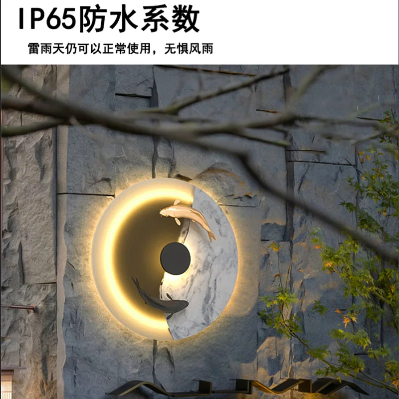 تبخير العميل خارج مصباح الجدار الشمسي فناء فيلا مصباح المناظر الطبيعية الصينية الجديدة #5