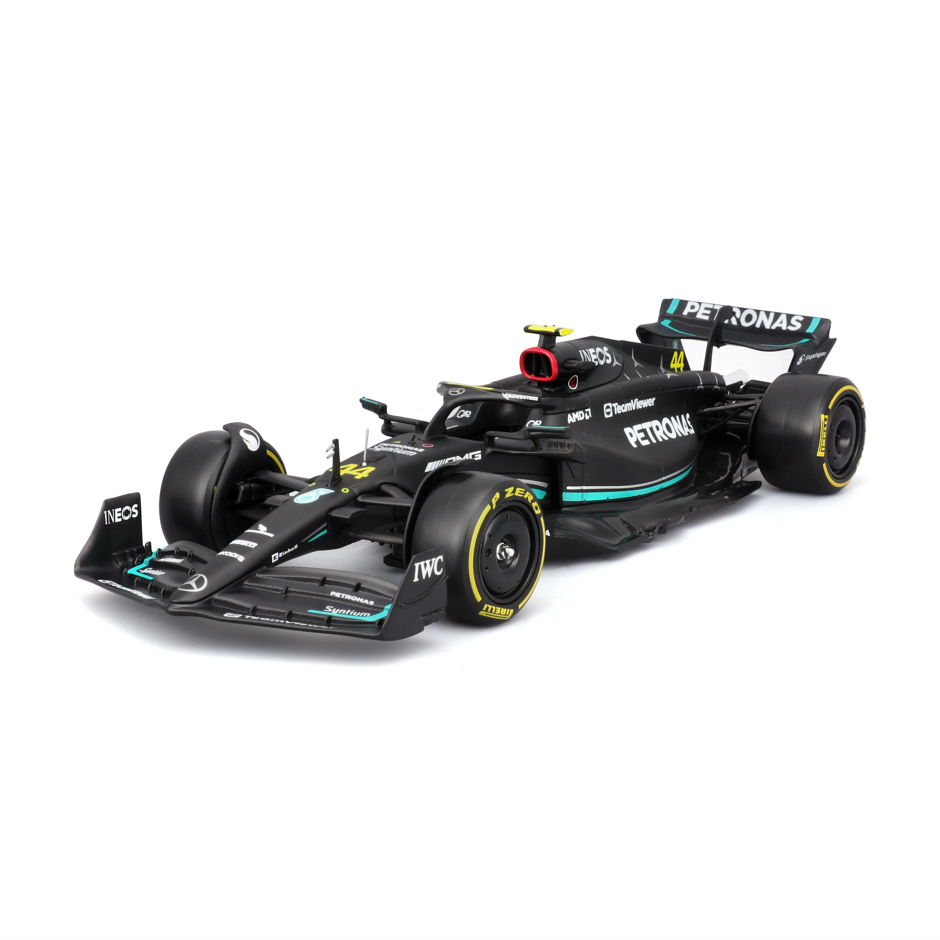 Bburago 1:24 2023 F1 Mercedes-AMG W14+Winning Doll 44# Hamilton 63# Russell Paint Formula One Alloy Super Toy Car Model