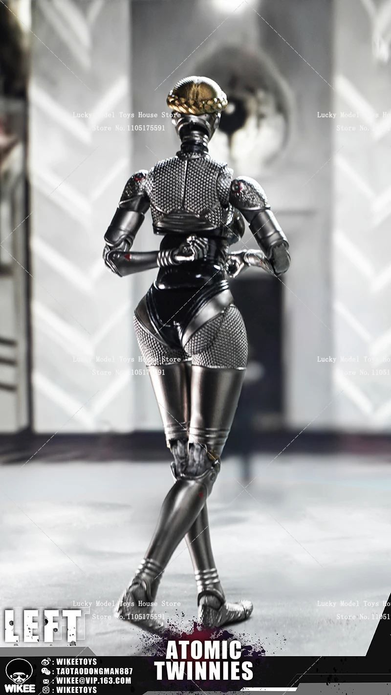 Wikeetoys WKT002 1/12スケール 左アトミックツインズ 女性ロボットフィギュア ノーフェイス 可動関節ボディデザイン 6インチ ソルジャードール ギフト