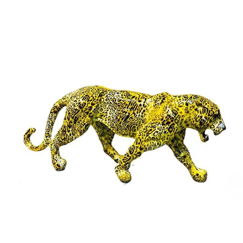 ERMAKOVA Abstract Panther Statue Leopard Sculpture Resin Cheetah Figurine Desktop Table Top Ornament Home Office Decor Gift