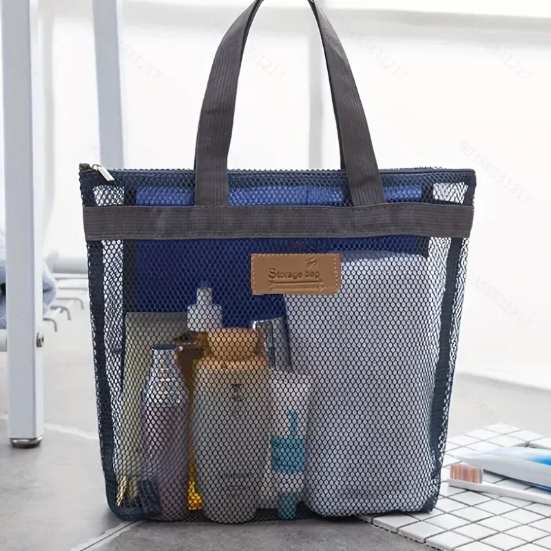 Borsa da doccia in rete leggera da 1Pc con tecnologia ad asciugatura rapida borsa da toilette portatile per palestra e borsa da spiaggia portatile da viaggio all'aperto