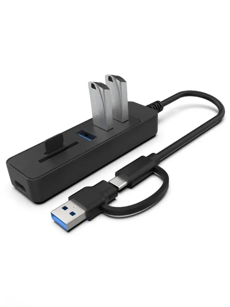 

D08B USB3.0 USB2.0 Hubs Two Card Slots Fast Speed Data Sync For Laptop Tablets PC Phone