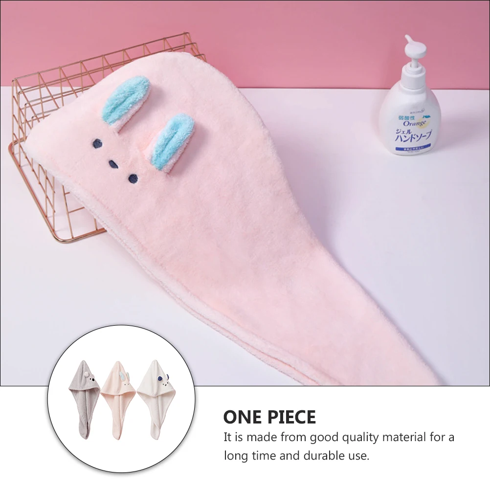 

3pcs Fast Drying Hair Towels Super Absorbent Dry Hair Cap Lightweight Portable Home Travel Bathing Coral Fleece Material