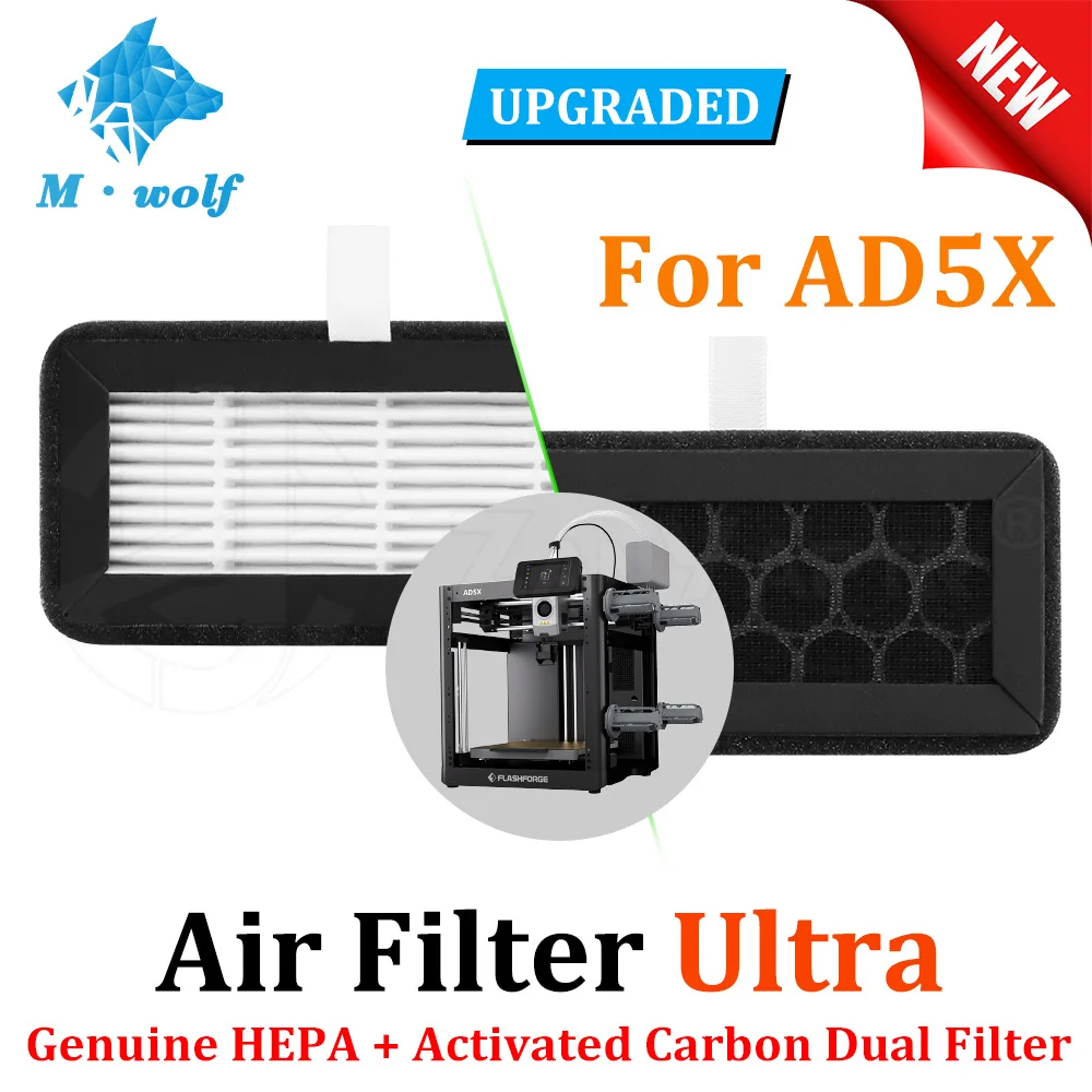 

Фильтр-картридж для 3D-принтера Flashforge AD5X: Композитный HEPA-фильтр с активированным углем, аксессуары