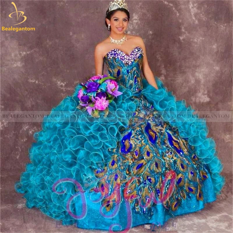 Bealegantom Quinceanera robes 2025 robe De bal perlée cristal doux 16 robe De bal robes De 15 Anos QA706