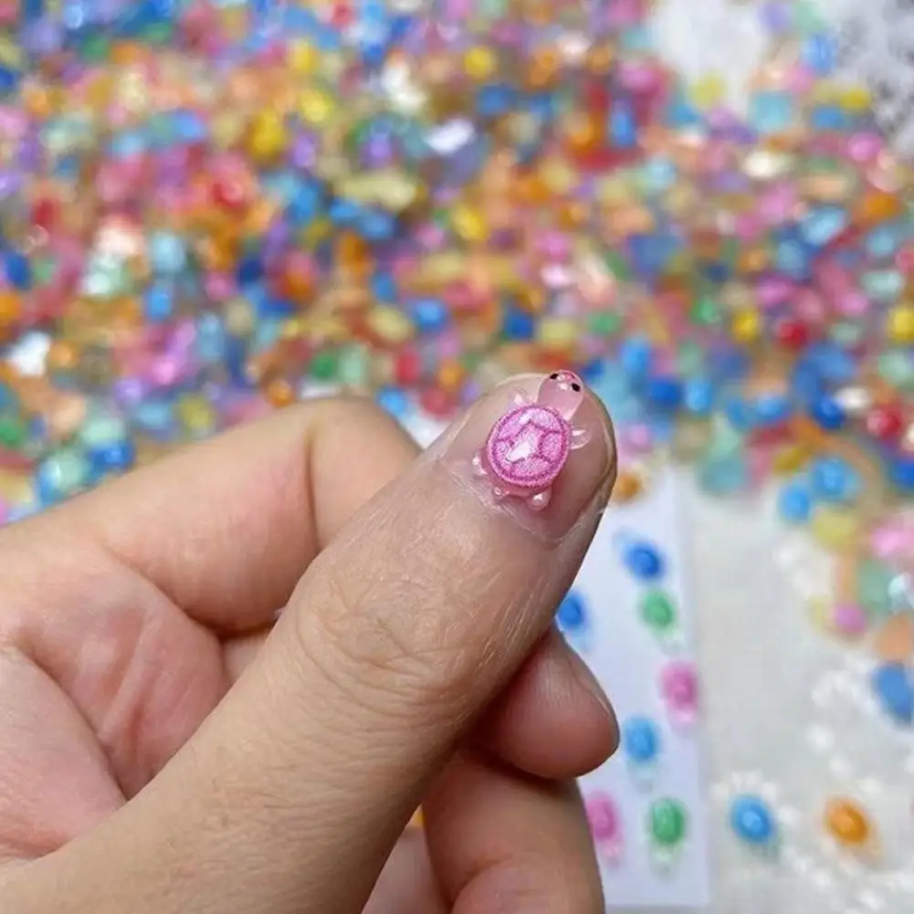 100Pcs Mini Luminous Turtle Eight Color Decorative Bead Decoration DIY Accessories Resin Accessories Handmade DIY Decoration