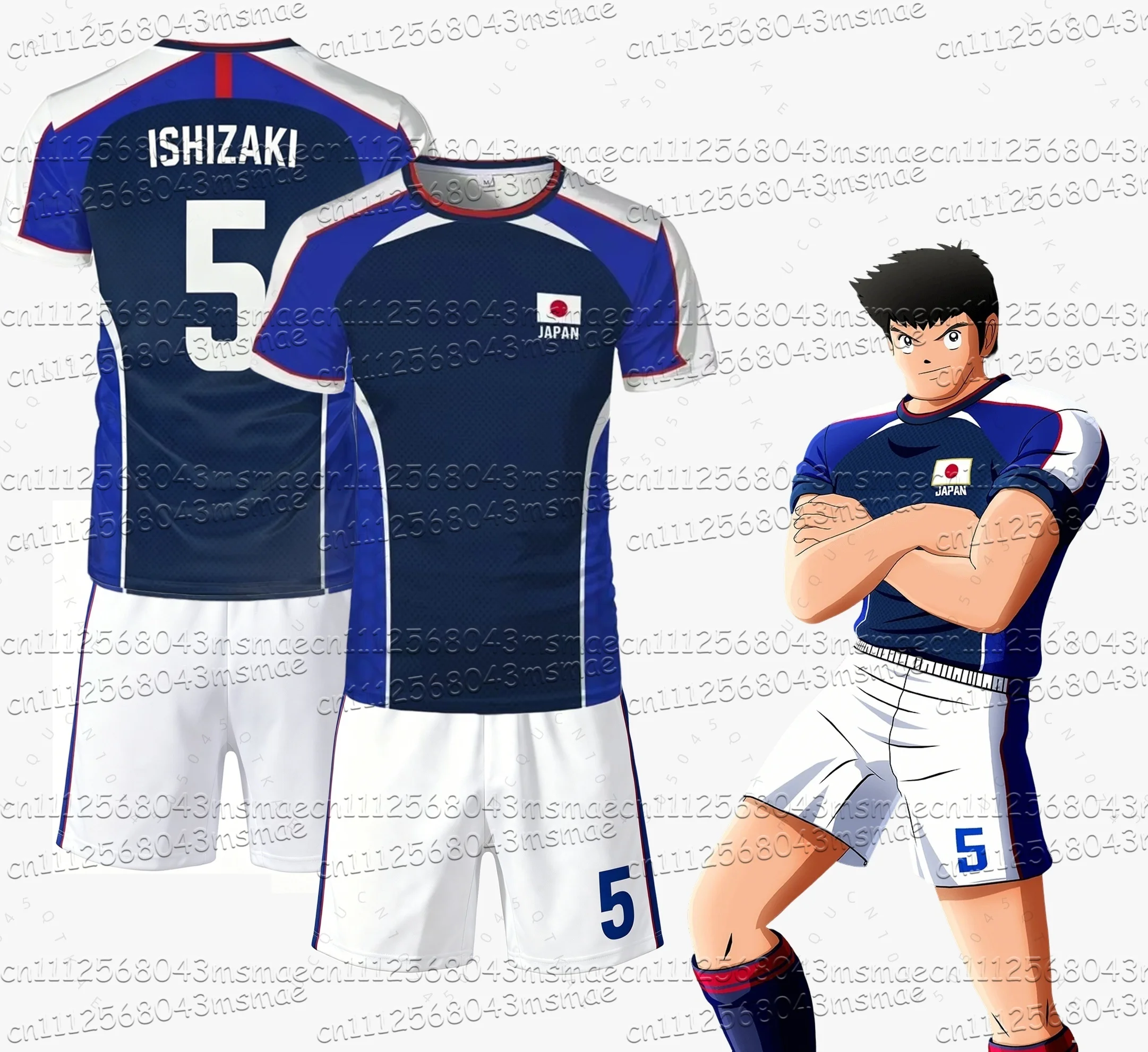 2026 Summer Children Tracksuit Captain Tsubasa Football No.10 Print T Shirts Can Choose T-Shirts Or Shorts Kids Adult Clothes