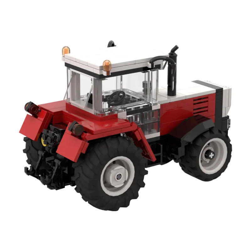 

Farm Tractor Car MOC Building Blocks Retro Agricultural Vehicle Model DIY Assemble Farm Scene Desktop Collectible Toy