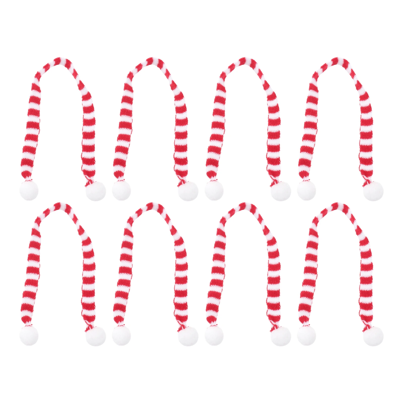 

8pcs Mini Striped Scarf Bottle Cover Christmas Decor Home Party Ornament Festive Atmosphere Holiday Gift