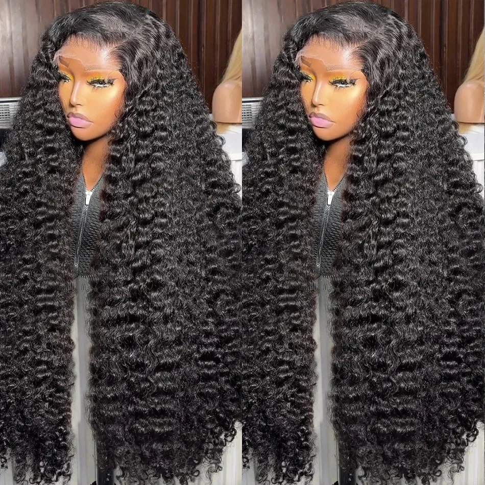 30 38 Inch Deep Wave Lace Front Wig Glueless 5x5 Lace Closure Wig 250% Curly 13x4 13x6 HD Lace Frontal Human Hair Wigs For Women