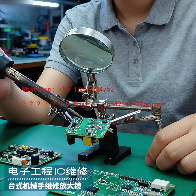 L     Benchtop Magnifying Glass Repair 5 Times Glass Sheet Metal Bracket Circuit Board Welding Table Auxiliary Clip Tool
