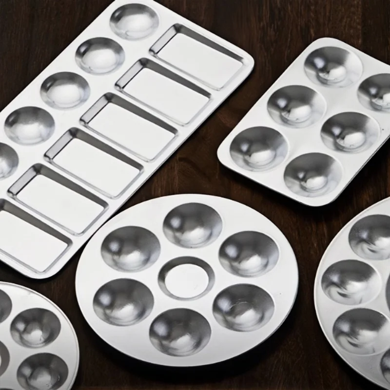 2pcs Aluminum Painting Pigment Palette, Palette, Aluminum Palette