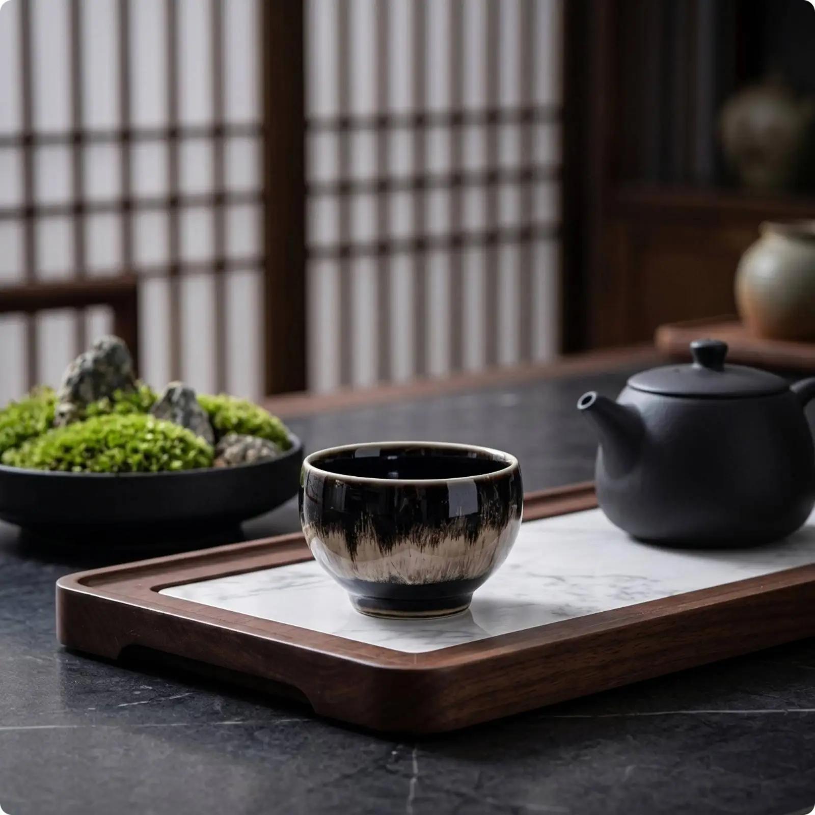 Glazed Tea Cup Open-Top Handcrafted Tea Cup Decorative