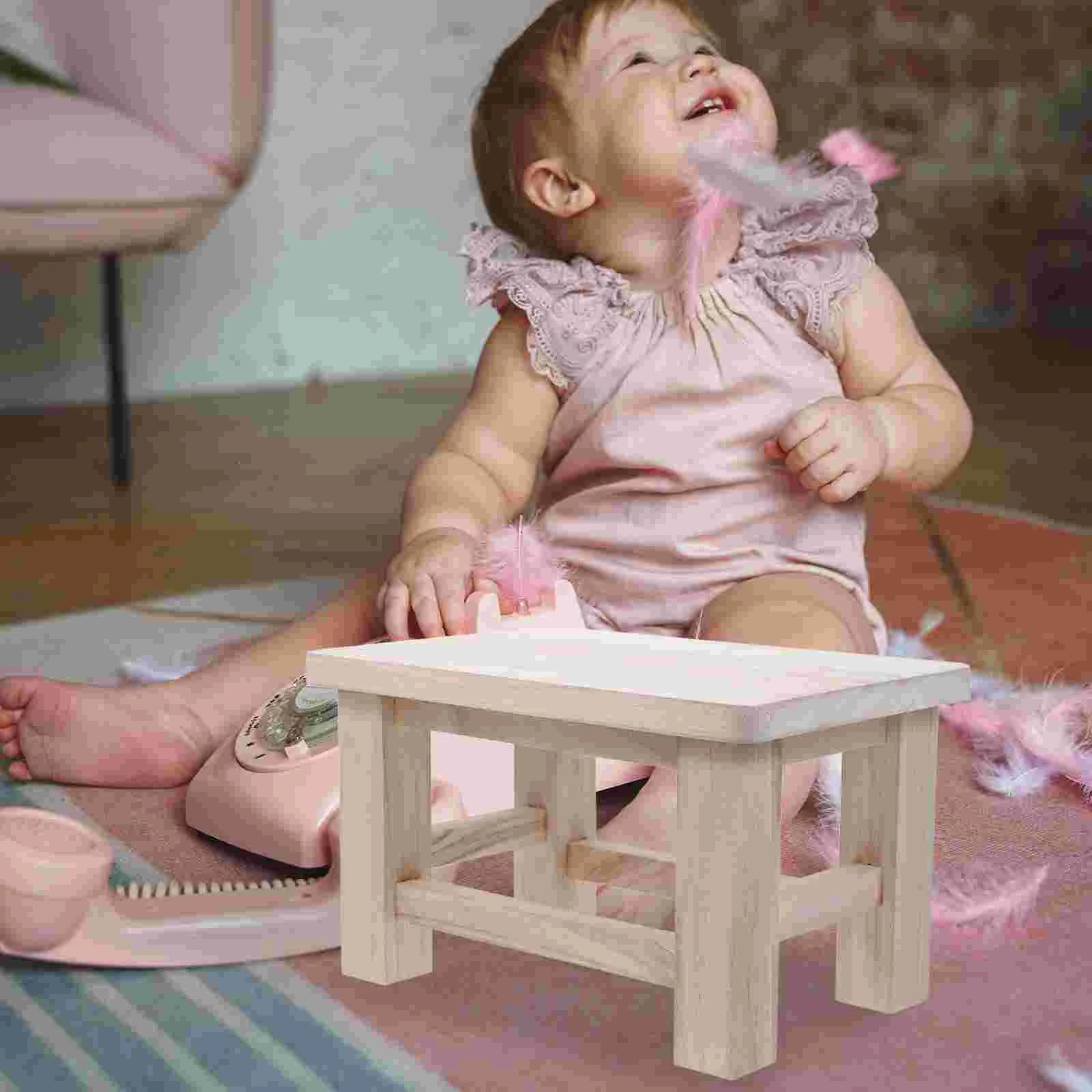 Taburete de cambio de zapatos para niños de madera maciza, banco compacto multiuso con escalones bajos, taburetes pequeños de Color iginal seguros para todas las edades