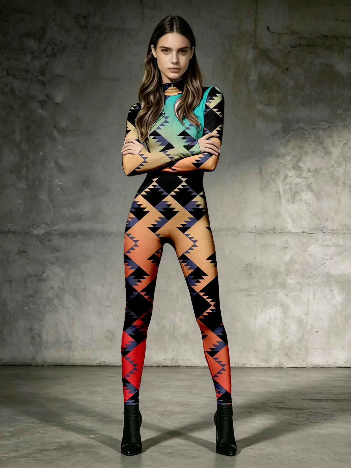Long sleeved jumpsuit, comfortable fabric, simple commuting casual women's clothing item