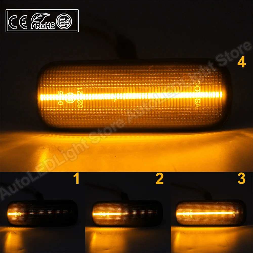 For Mercedes-Benz W163 ML320 1998-2003 ML430 1999-2001 ML55 AMG 2000-2003 2PCS LED Dynamic Turn Signal Lamps Side Marker Lights