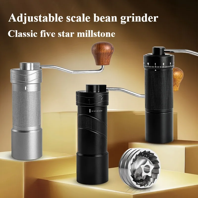 Manual Coffee Grinder Stainless Steel Conical Burr Coffee Grinder Adjustable Scale Coffee Grinder for Home Kitchen Office Use