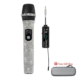 No Delay Real UHF Professional Universal Wireless Microphone Rechargeable 3.5mm Receiver Crystal Dynamic Mic for Sound Card