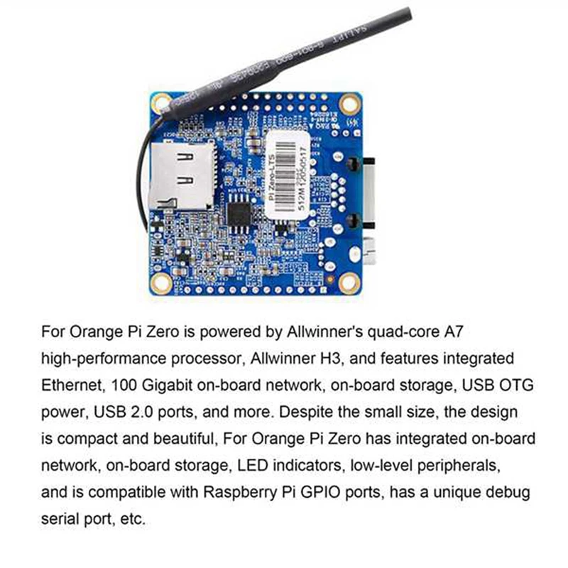 For Orangepi Zero Allwinner H3 512MB RAM+Case+Extension Card+Power+32G SD Card+Card Reader Development Board Kit