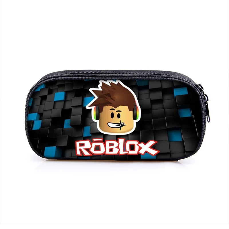 مقلمة Roblox ذات طبقة واحدة من البوليستر حقيبة قرطاسية مربعة عمودية مقلمة للأطفال مستلزمات يومية للطلاب