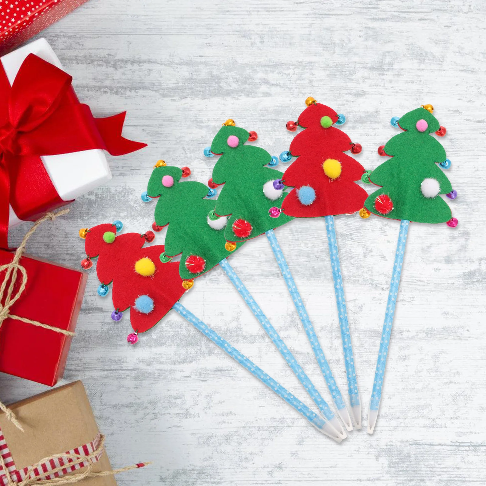 

5Pcs Pens Christmas Tree Shape Fun Ballpoint Writing Tool School Supplies for Crafting Greeting Cards Journals Diaries