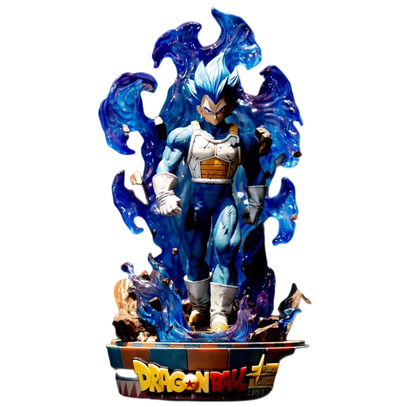 45Cm Double S Studio Gk Anime Character Figure Dragon Ball Super Dark Blue Bejita Vegeta Luminous Model Ornaments Statue Toys