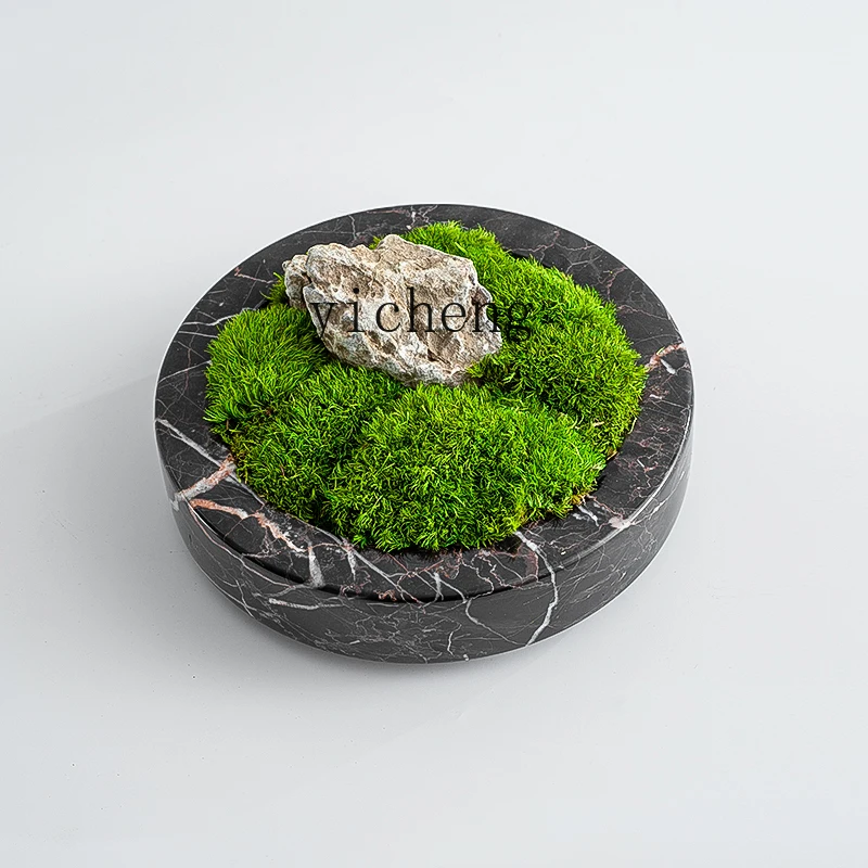 

XL light luxury high-end immortal moss floral green plants new Chinese coffee table decoration negotiation table flower