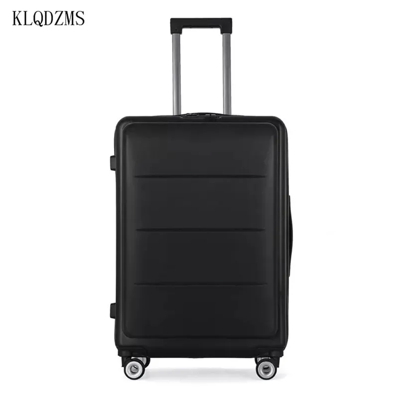 KLQDZMS 20\'\'22\'\'24Multifunctional Double Zippered Suitcase Unisex Cabin Front Opening Roller Luggage Waterproof Bag For Students