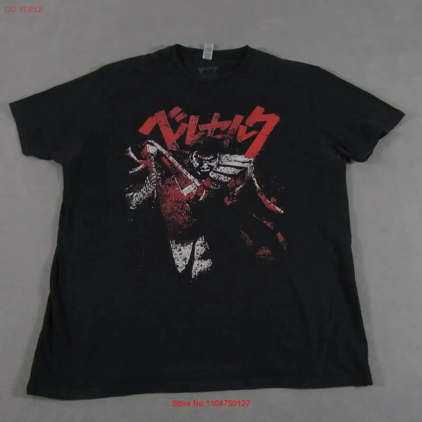 Berserk T Shirt Mens L Large Black  Anime Crunchyroll Guts vintage Washed Comfortable Top For Everyday Wear Soft