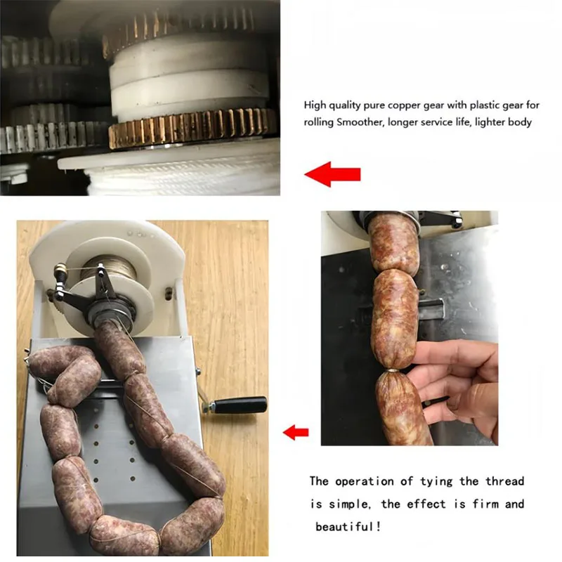Máquina De Natar De Salsicha Manual Comercial, máquina De Agrupamento De Salsicha, máquina De Fita De Vedação De Salsicha