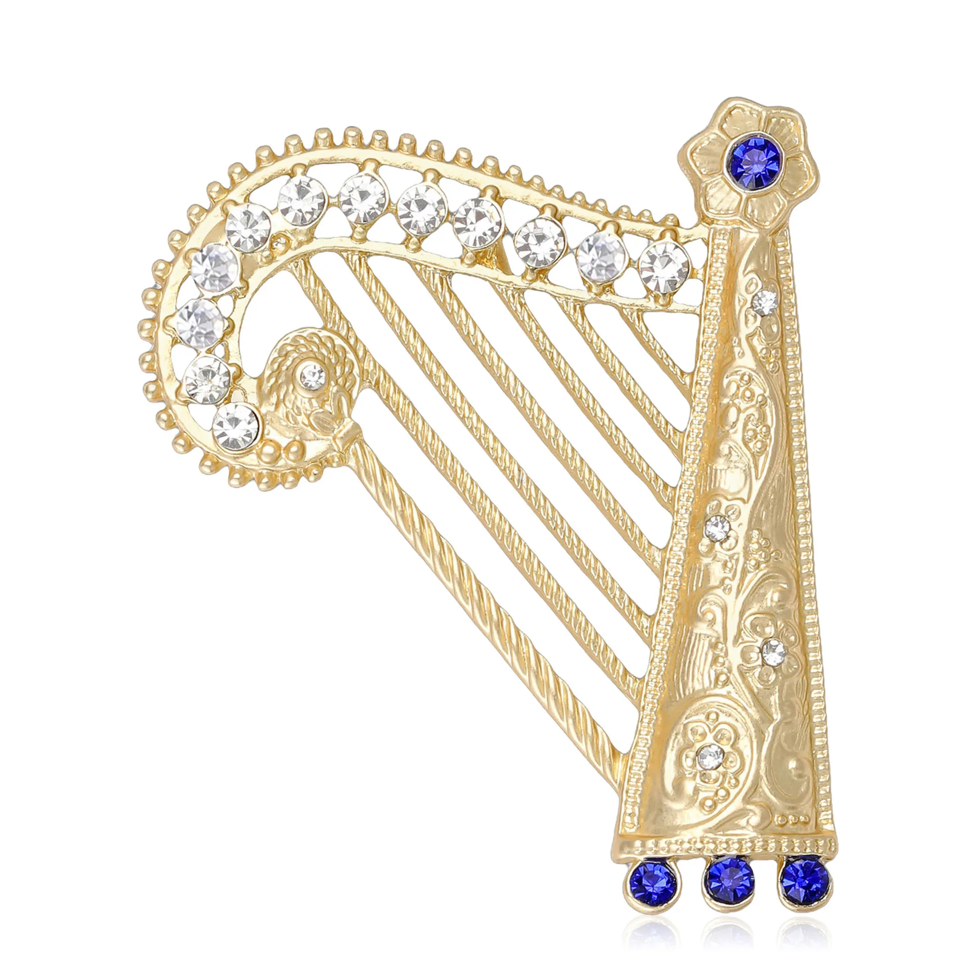 

Beautiful And Simple Rhinestone Harp Brooch, Elegant Women's Dress, Evening Gown, Pin, Coat, Classic Jewelry Gift For Banquets