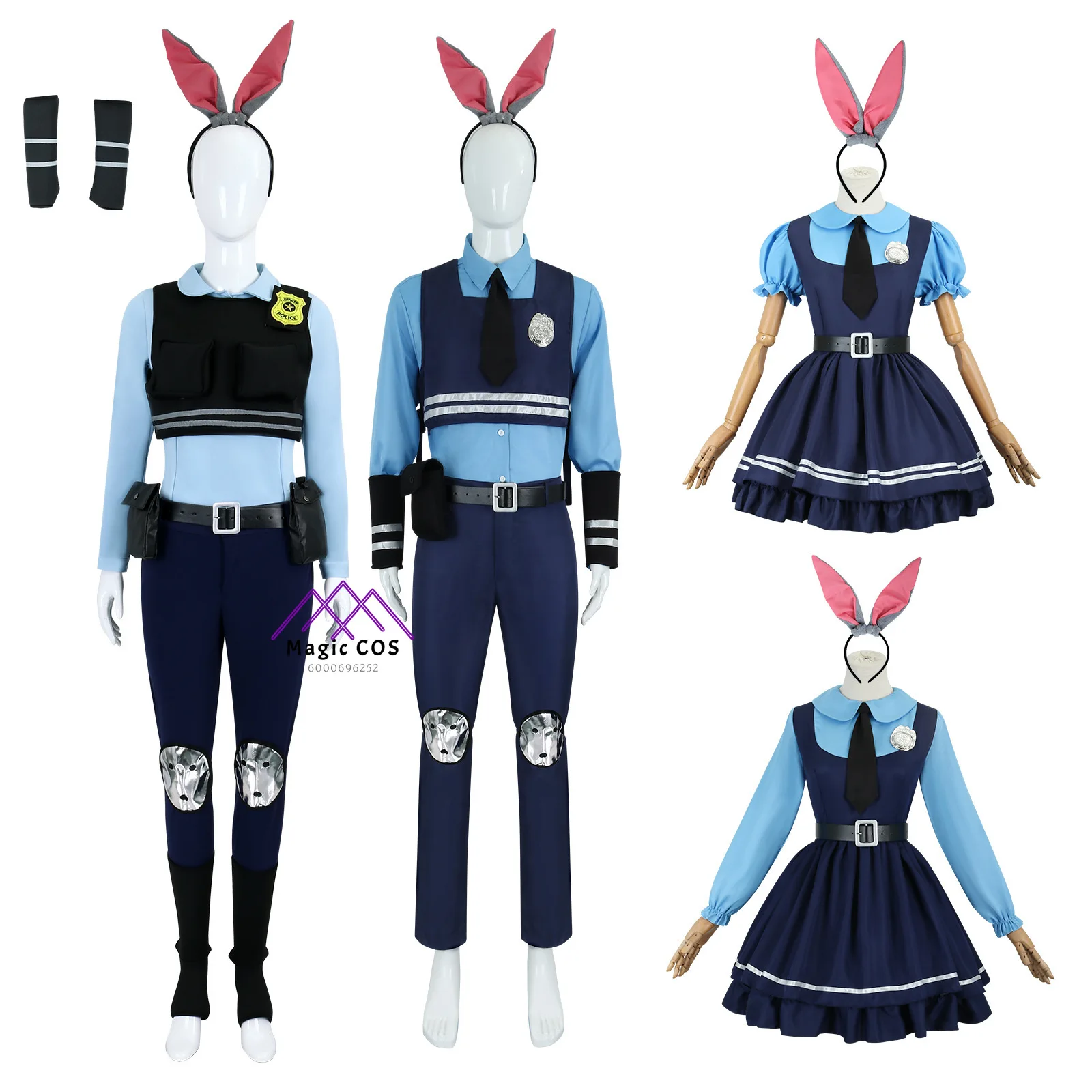 

Zoootopiiia Judy Rabbit Hot Cosplay Costume Police Officer Outfit for Women Man Kids Halloween Nick Fox Woody Cartoon Cosplay