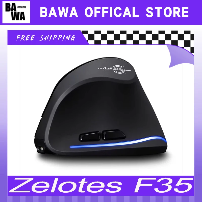 

Игровая мышь Zelotes F35, беспроводная вертикальная перезаряжаемая 6-клавишная эргономичная мышь с удобной ручкой, компьютерные аксессуары на заказ, подарки
