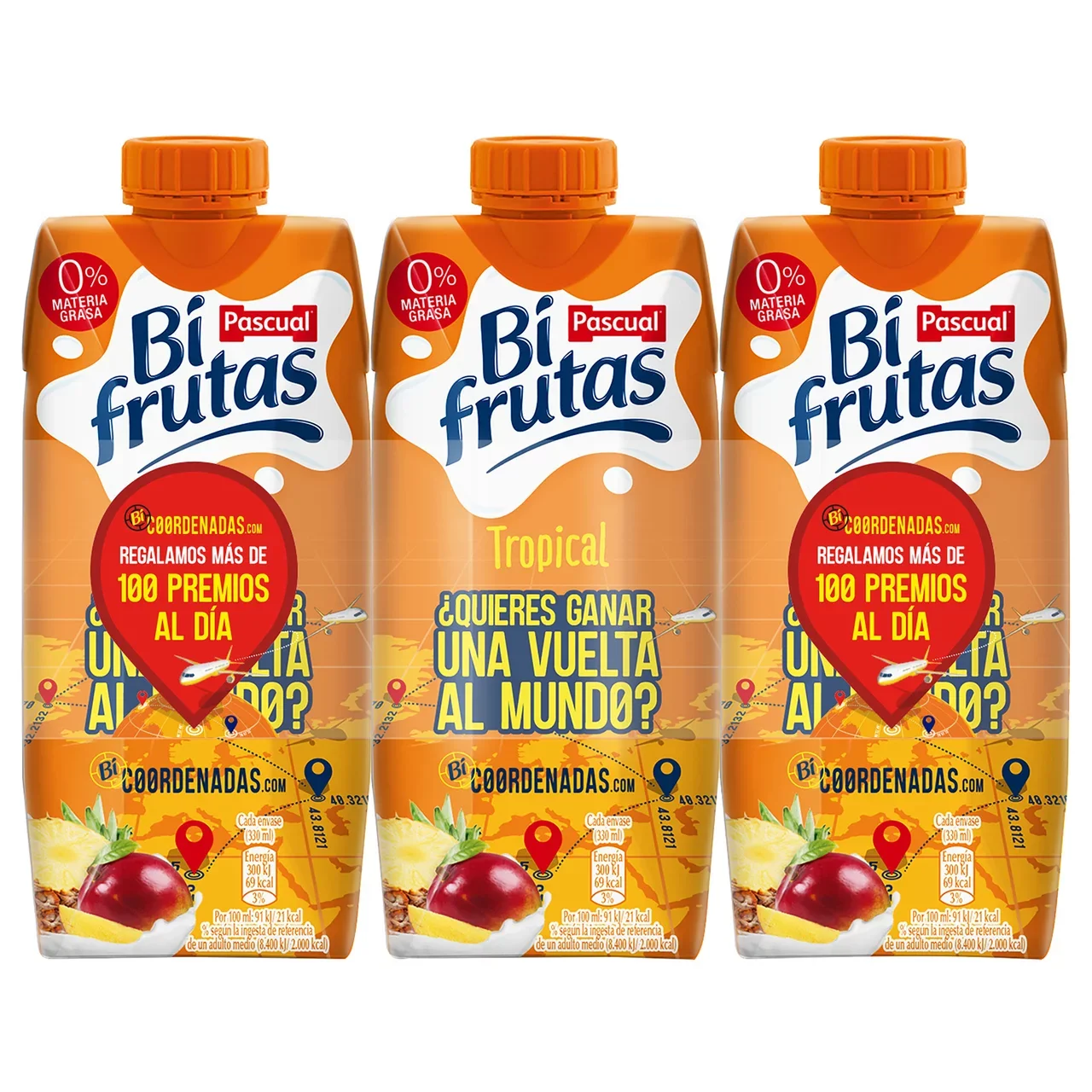 Pascual Bifrutas Tropical brik (Pack 3x330 ml.)