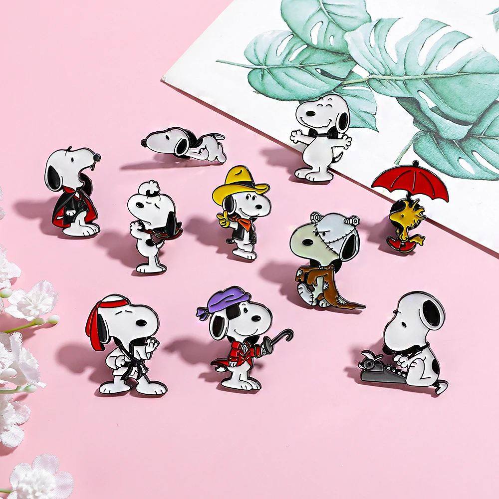 10 Stück Niedliche Cartoon-Hunde-Emaille-Metallbroschen, Exquisites und Schlichtes Kleidungsaccessoire, Geschenk Geeignet für Fans – Detail 1