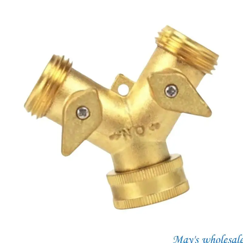 

Латунные двойные клапаны Y Разветвитель шланга Сверхмощный разветвитель для полива сада 448A