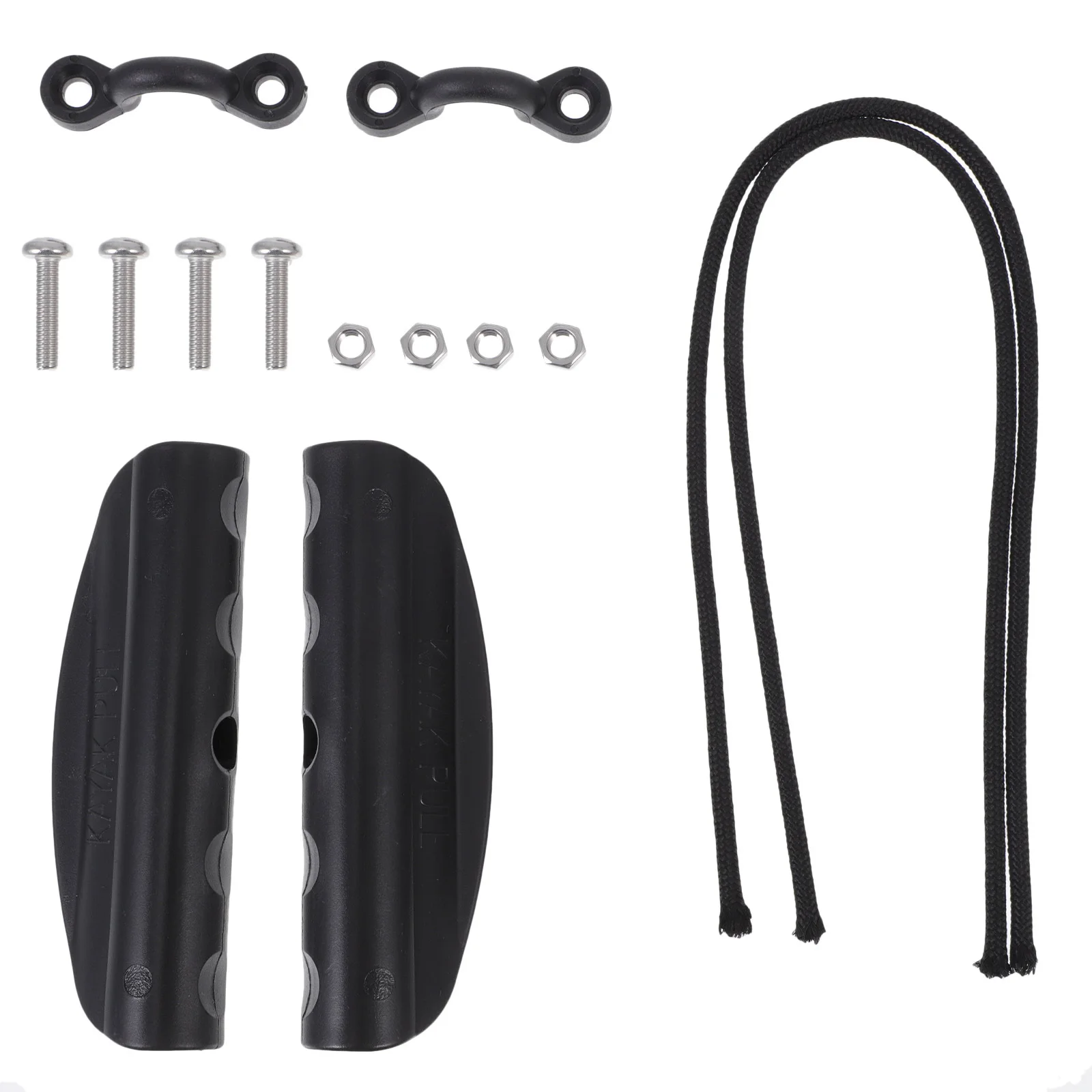 14 قطعة مجموعة مقبض حمل كاياك أسود محمول لقارب كاياك قارب تزلج عالي التأثير حبل مضفر بلاستيكي ملحقات بحرية