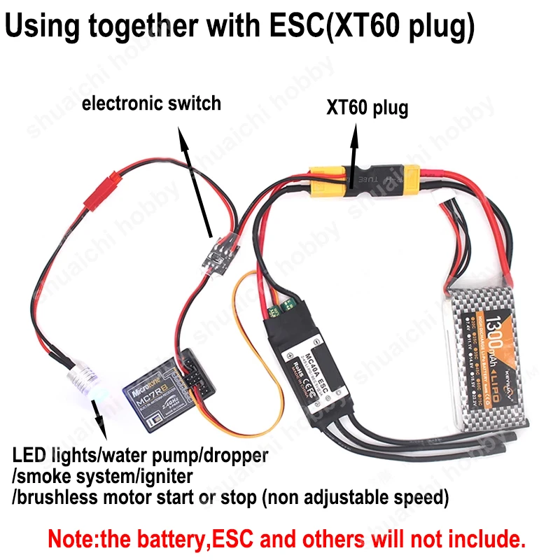 1 Stuks 3-30V 20a Elektronische Schakelaar Met T Jst Xt60 Plug Voor Rc Model Vliegtuig Led Lights Waterpomp Dropper Ontsteker Rookregeling