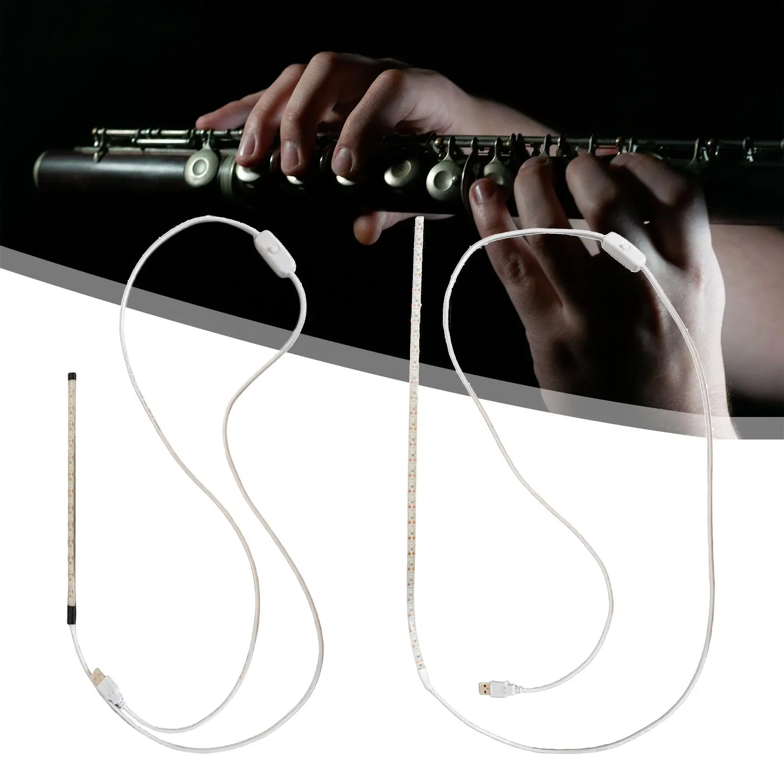 Saxophone Leak Light Compact Instrument Accessory Double Sided Test LED Strip for Wind Instrument Woodwind Oboe Flute Clarinet