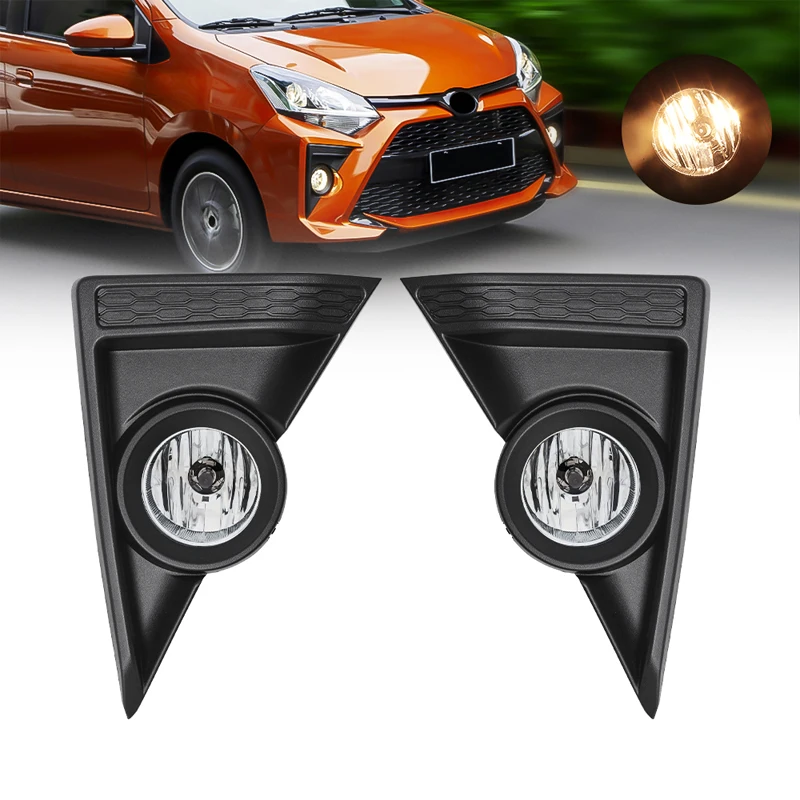 

For Toyota AGYA 2021 2022 Fog Lamp DRL Daytime Running Lights Cover Grill Bezel Wires Headlight Foglights Car Accessories 12V