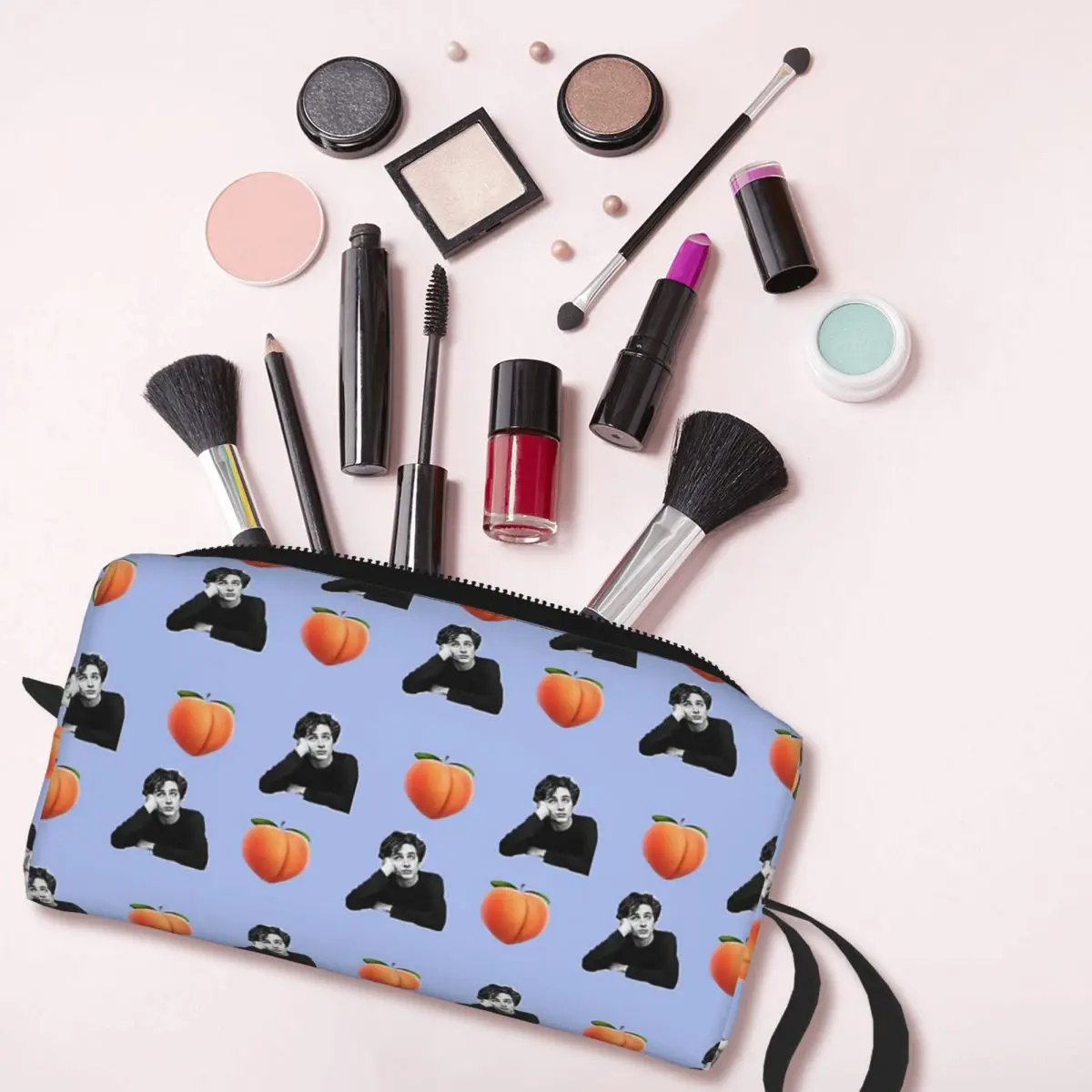 Timothee-Bolsa de maquillaje con patrón de calamet para mujer, organizador de cosméticos, Kit de almacenamiento Dopp, bolsa de cosméticos, estuche de lápices de viaje de belleza