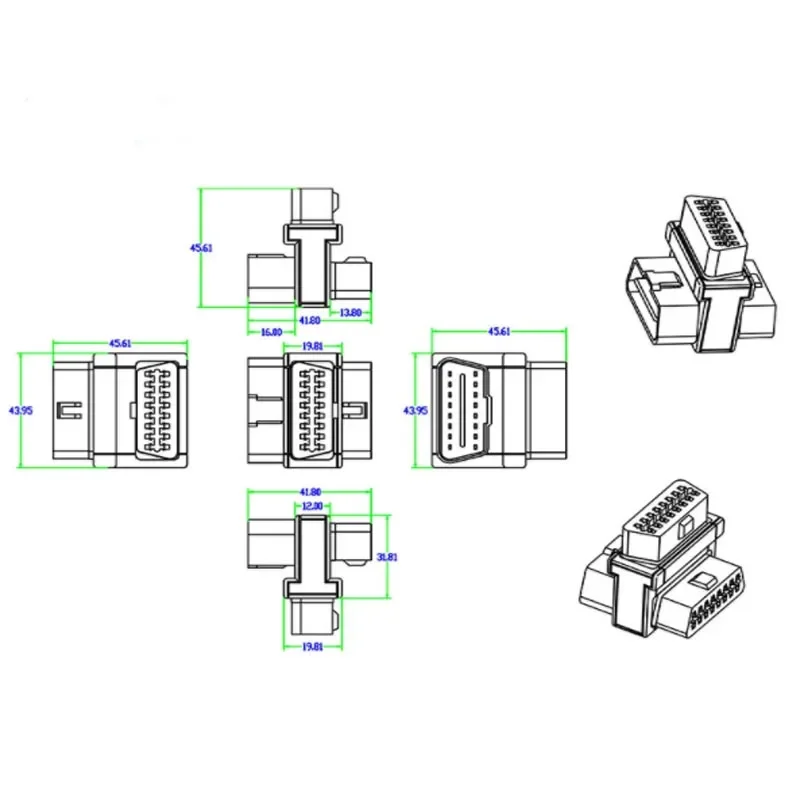 OBD2 OBDII Full 16 Pin One Male to Two Female 1 to 2 OBD Cable Splitter Converter Adapter for Diagnostic Extender