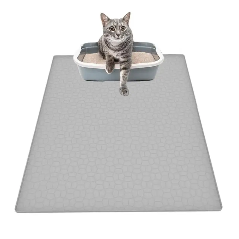 

Cat Litter Box Mats For Floor Waterproof Silicone Cat Litter Pad For Floor Home Decoration Washable Scratch Proof Rug For