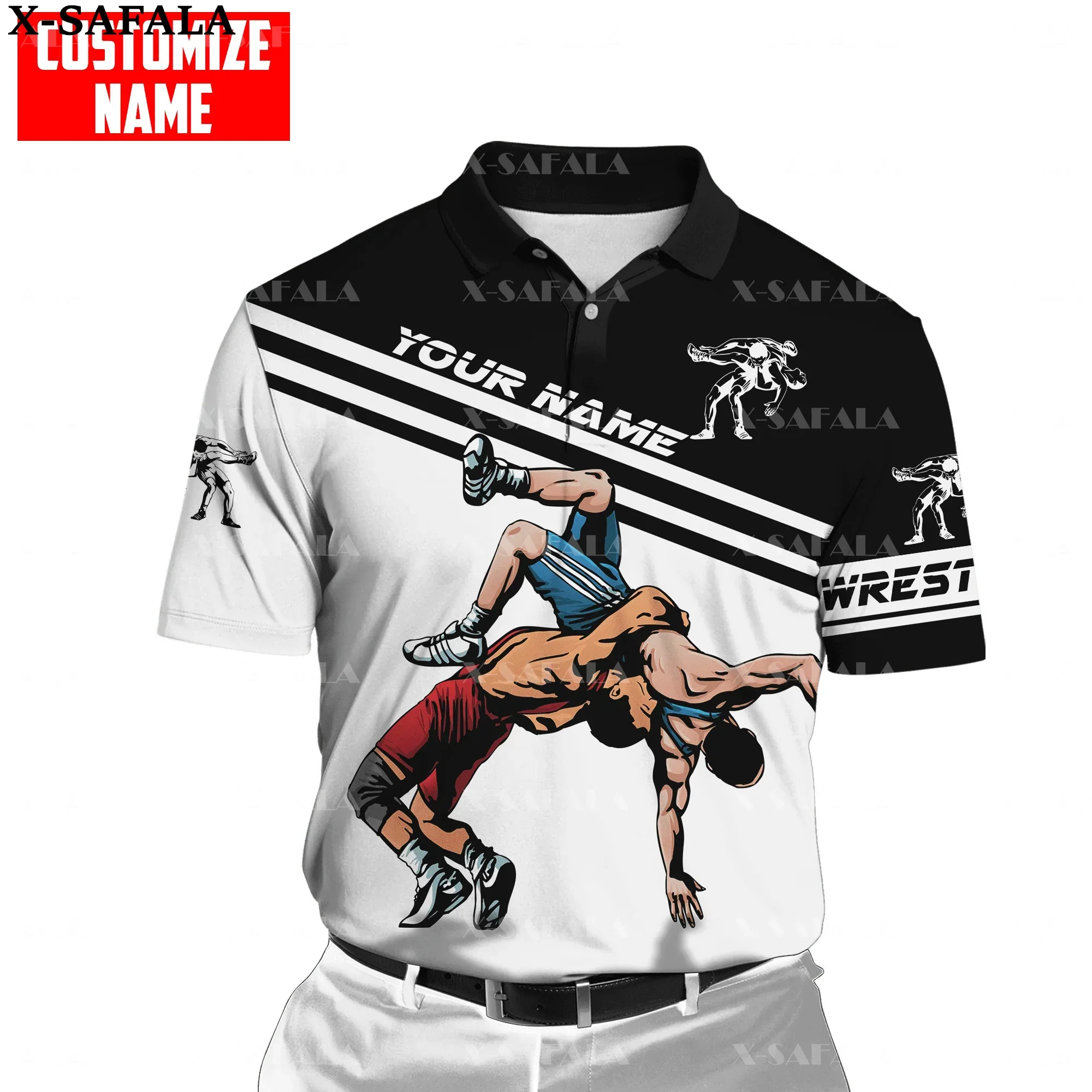 Love Wrestling Fight Sports Fitness 3D Printed Men Women Thin Polo Shirt Collar Short Sleeve Street Wear Casual Tee-1