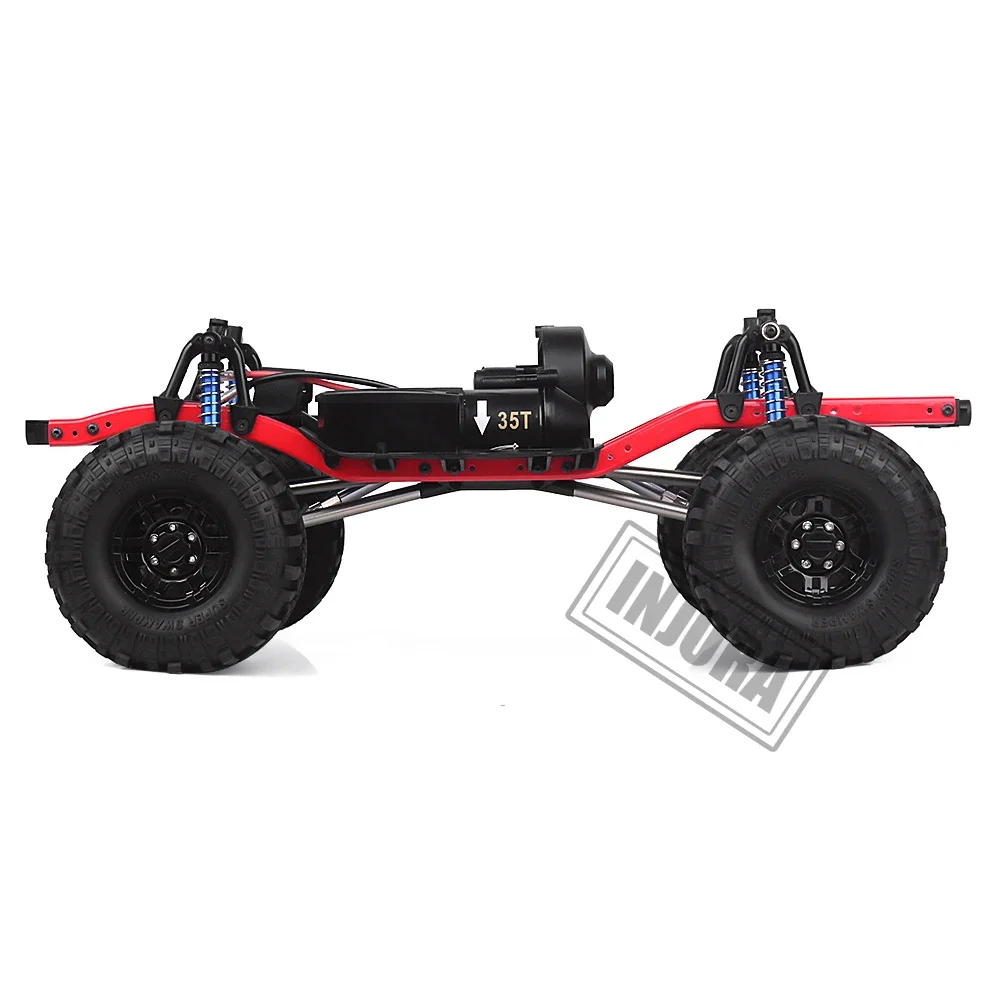 INJORA 275mm Wheelbase Assembled Chassis with Wheels for 1/10 RC Crawler