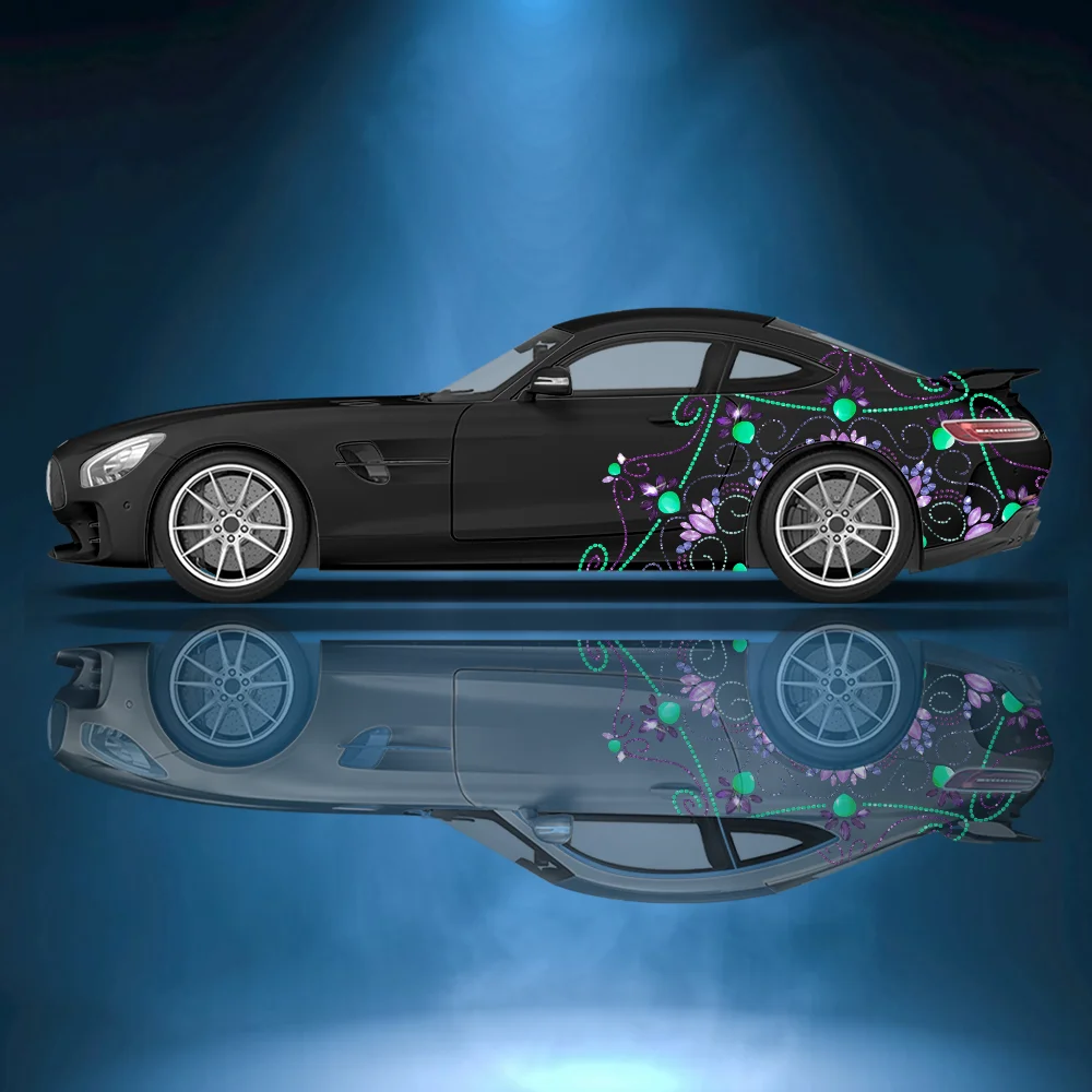 

Mandala Lines Charming Car Vinyl Wraps Decal Self-adhesive PVC Sticker Suitable for Trucks SUV Decoration Auto Accessories Gift